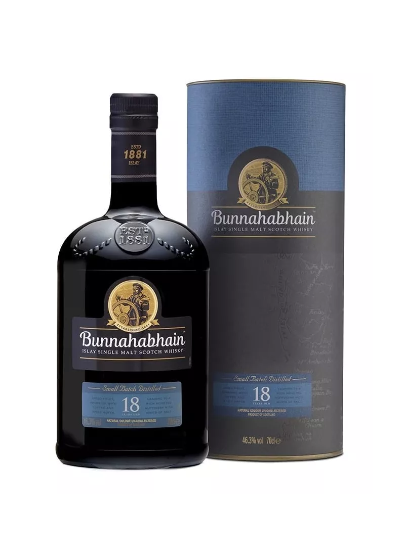 Whisky écossais Bunnahabhain 18 ans et son étui