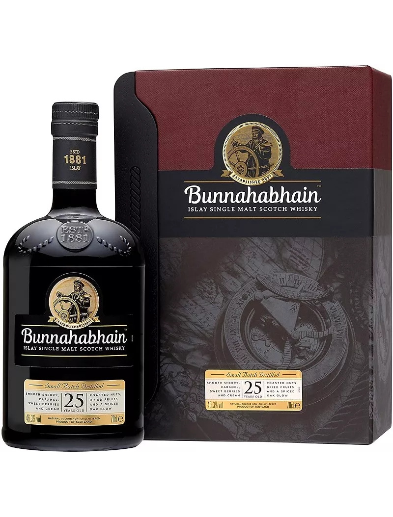 BUNNAHABHAIN 25 Ans 46.3% et son coffret bois