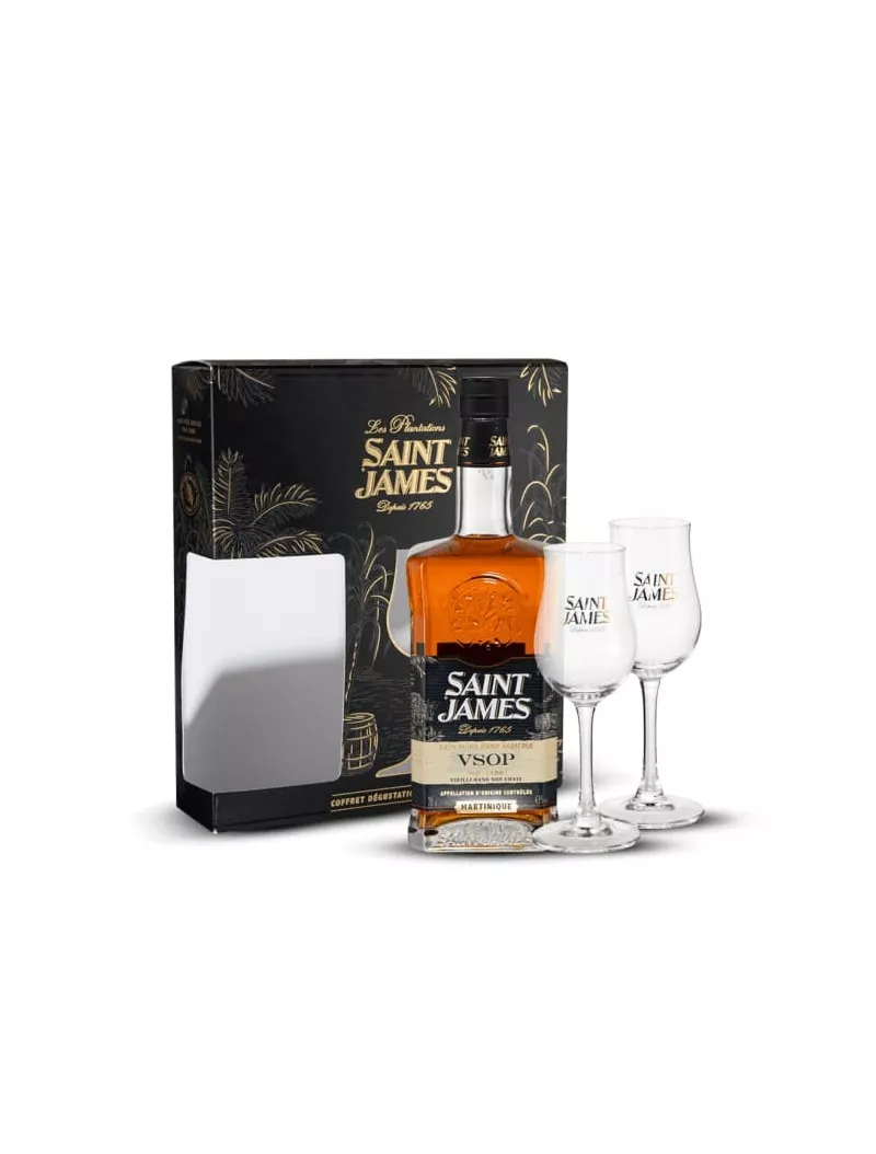 Rum SAINT JAMES VSOP 43% - 2 glasses Gift Box