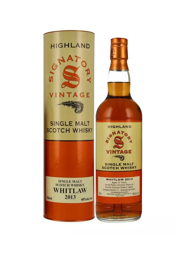 Whisky WHITLAW 10 ANS 2013 PX & OLOROSO SIGNATORY VINTAGE