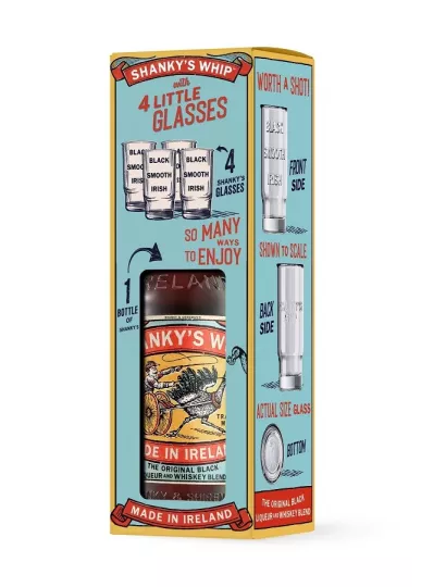 Shanky’s Whip 33° Gift Set with 4 Shot Glasses